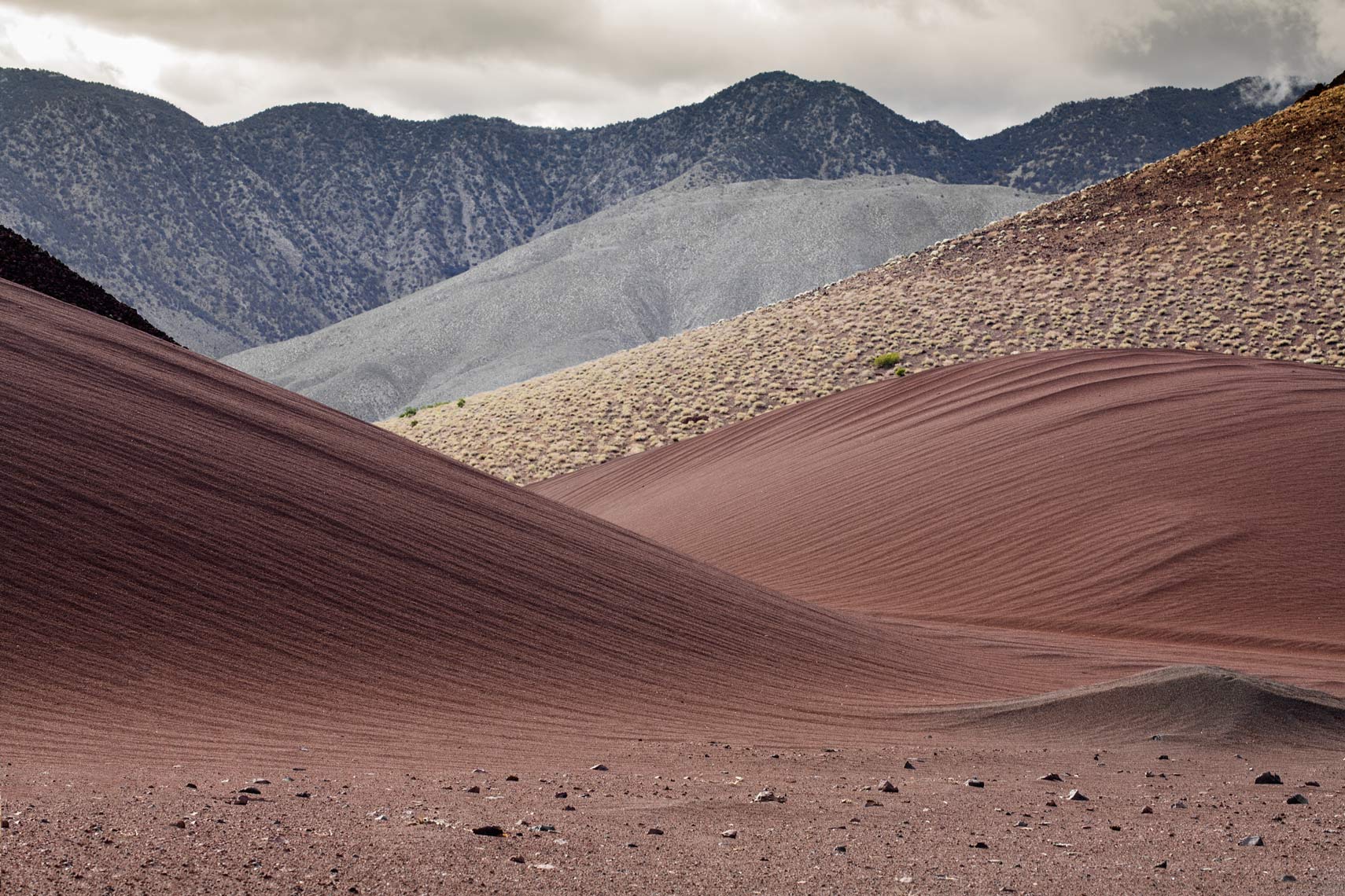Fossil Falls Landscape - Colored Dunes - Eastern Sierras