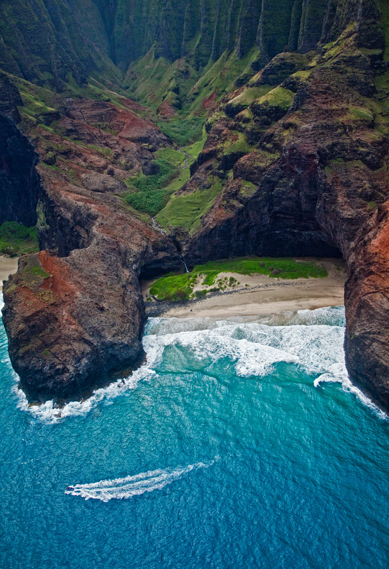 Aerial Na Pali Coast Kauai, HI